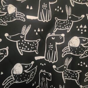 Black and White Dog Print Fabric